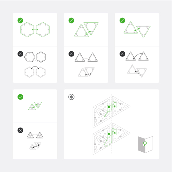 Nanoleaf Shapes Thread enabled color changing smart modular light panels flex linkers product manual. Similar to Philips Hue, Lifx. HomeKit, Google Assistant, Amazon Alexa, IFTTT.