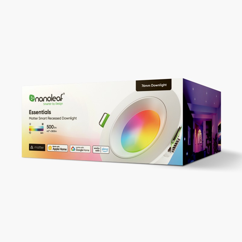 Nanoleaf Essentials Thread enabled color changing smart light bulbs.